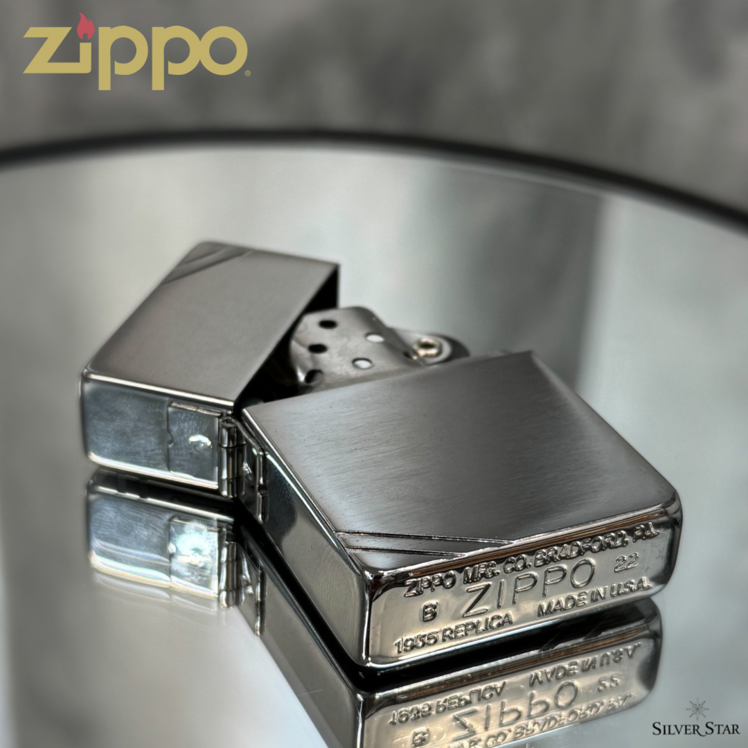 Zippo original upaljač 1935 REPLICA with SLASHES - Silver Star