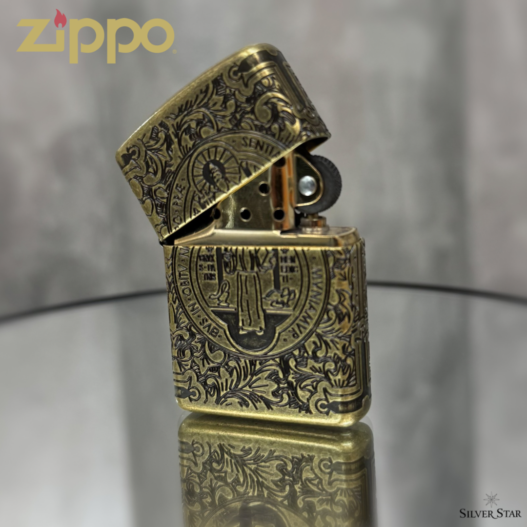 Zippo original upaljač SVETI BENEDIKT - Silver Star