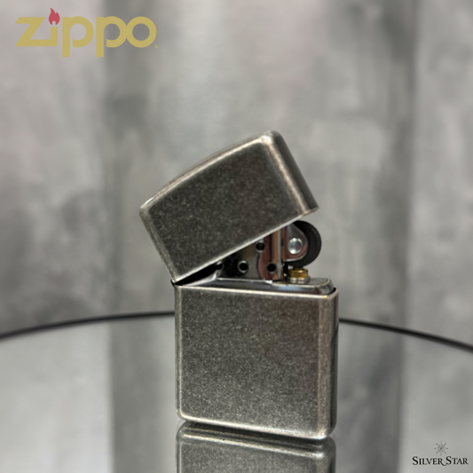 Zippo original upaljač Antique Silver ARMOUR CASE - Silver Star