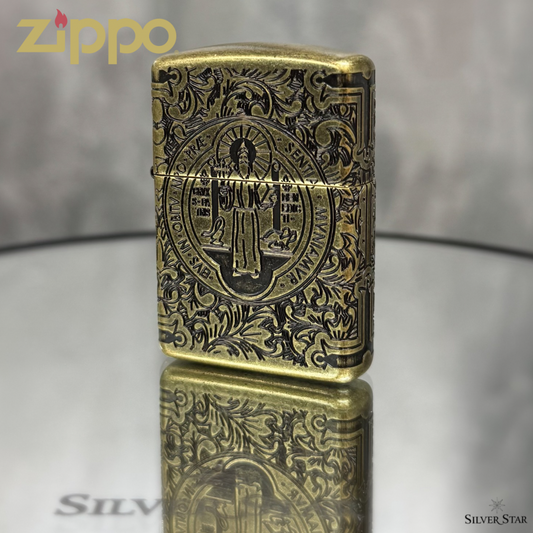 Zippo original upaljač SVETI BENEDIKT - Silver Star
