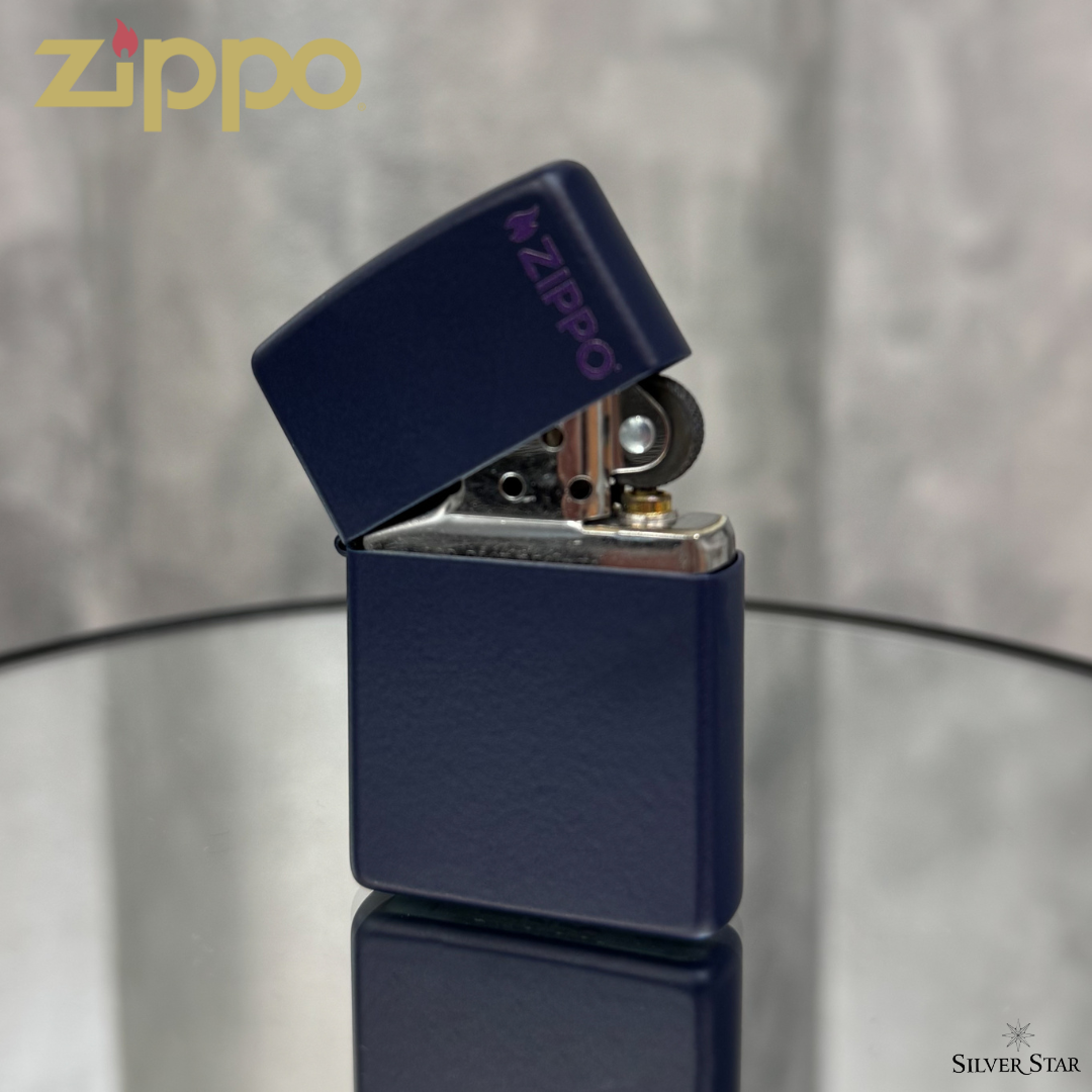 Zippo original upaljač mat plavi sa ZIPPO logom - Silver Star