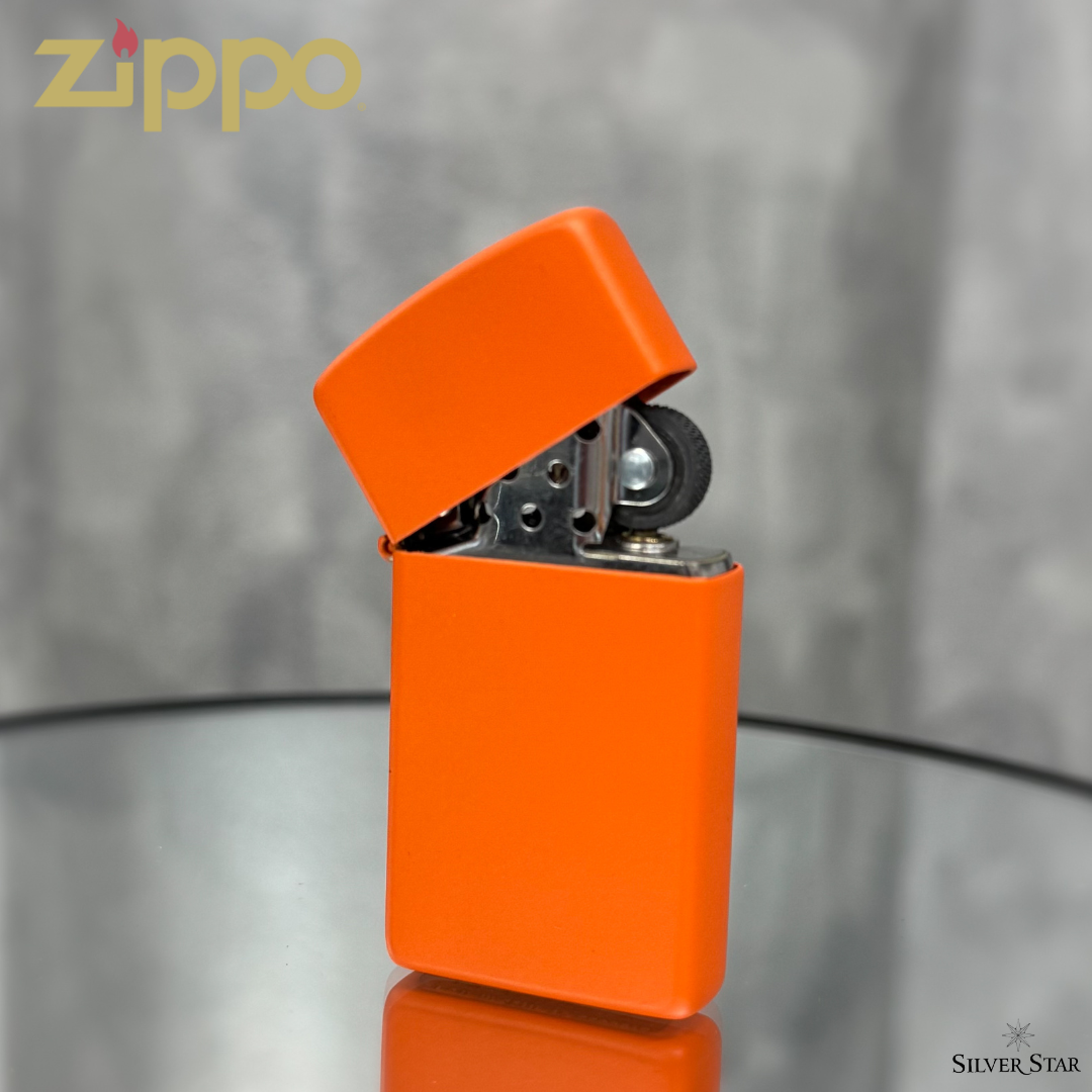 Zippo original upaljač mat narančasti SLIM - Silver Star