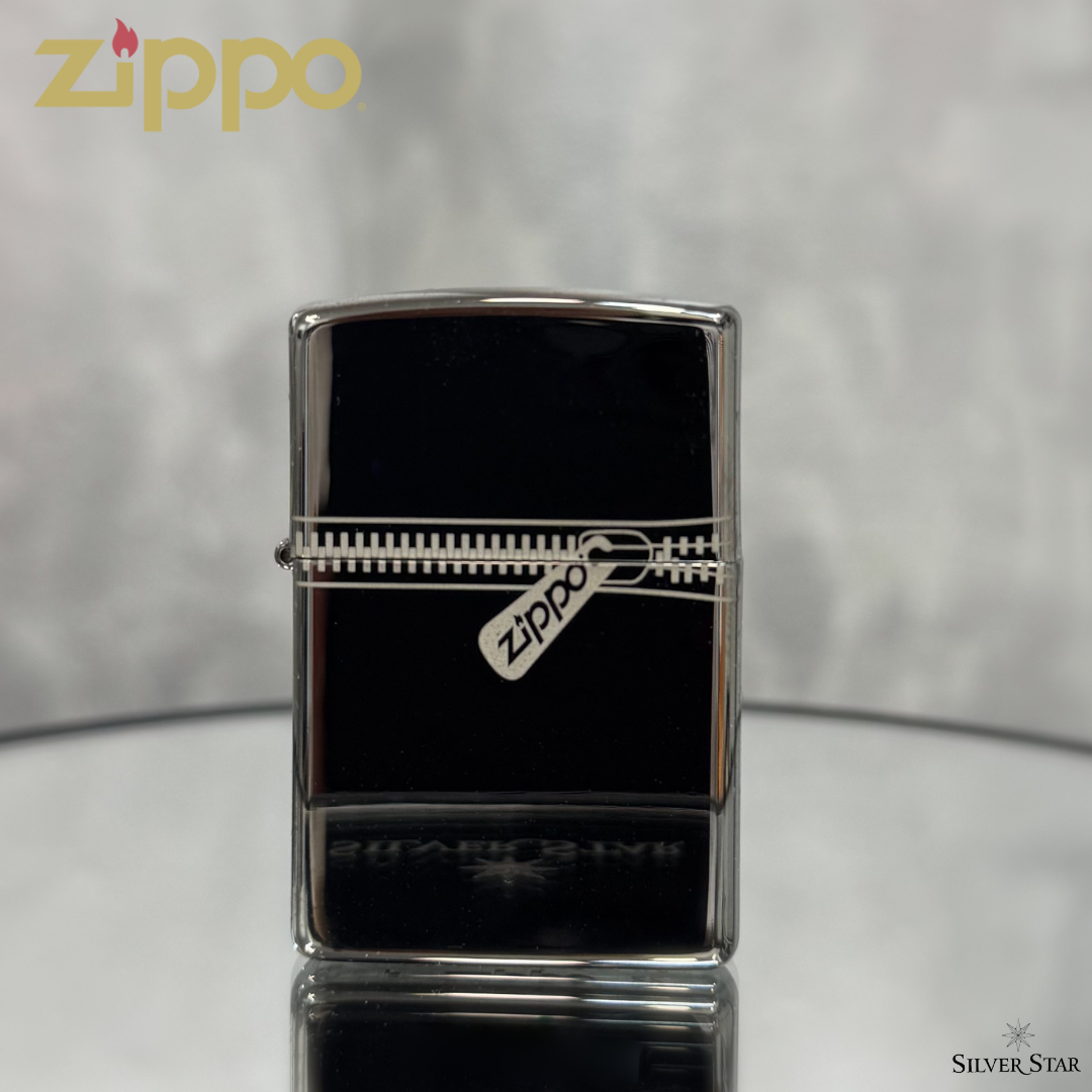 Zippo original upaljač black ice ZIPPED - Silver Star