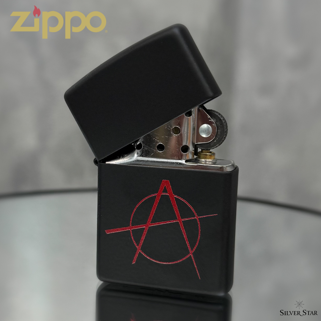 Zippo original upaljač mat crni ANARCHY - Silver Star