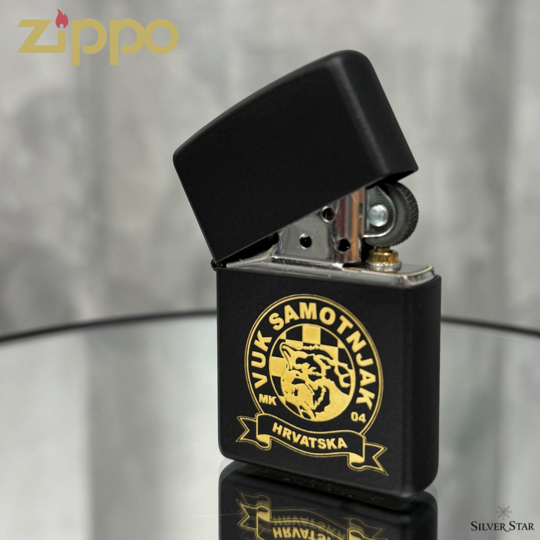 Zippo original upaljač mat crni - Silver Star