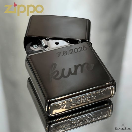 Zippo original upaljač BLACK ICE - Silver Star