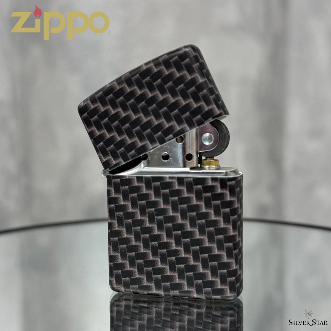 Zippo original upaljač PREMIUM Carbon - Silver Star
