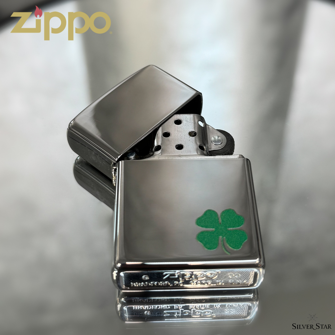 Zippo original upaljač CLOVER srebrni sjajni - Silver Star