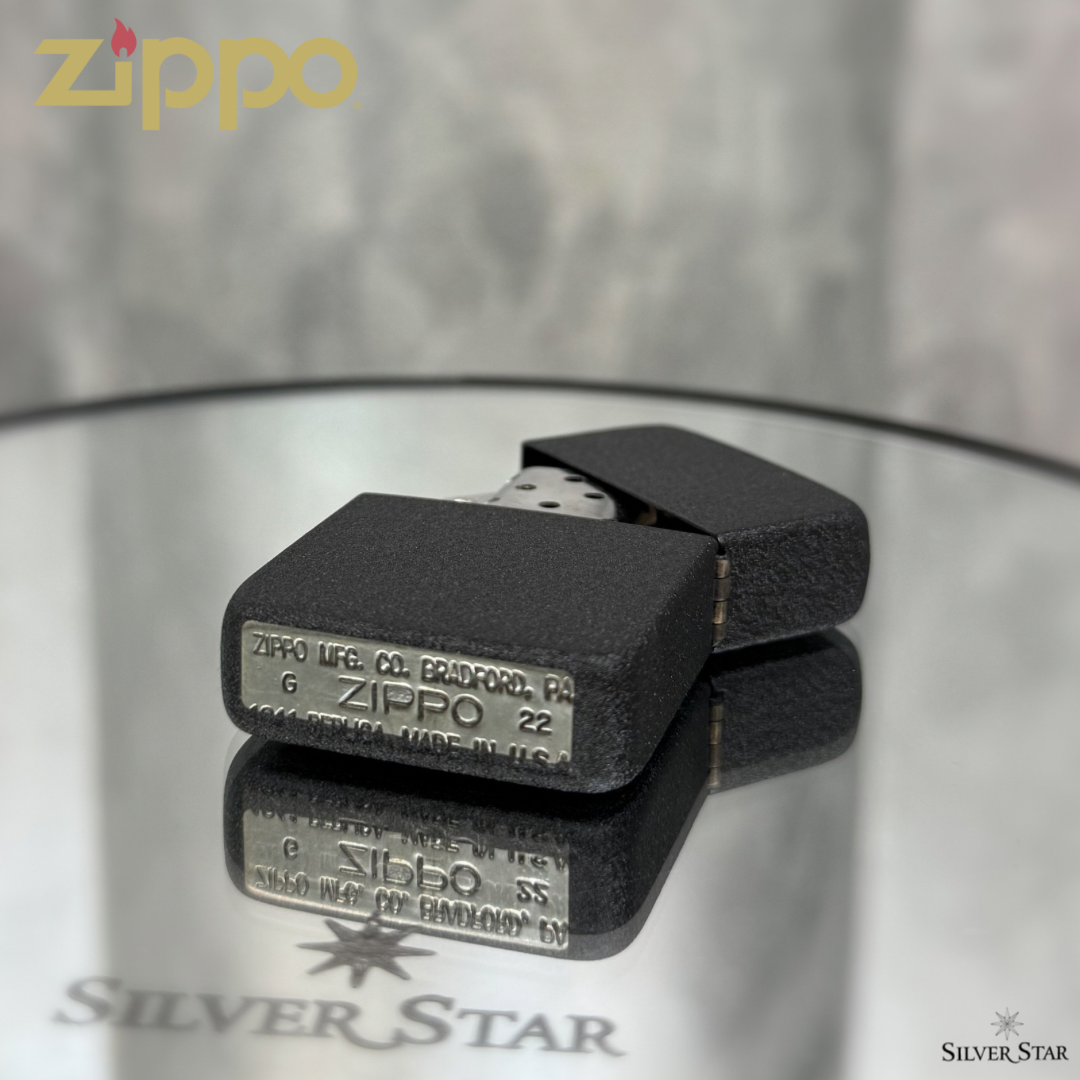 Zippo original upaljač 1941 REPLICA BLACK CRACKLE - Silver Star
