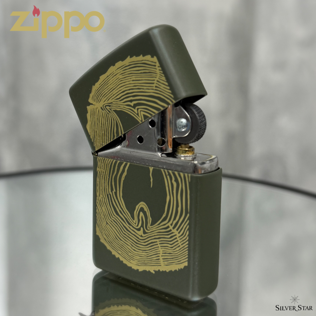 Zippo original upaljač WOOD RING DESIGN MATTE GREEN