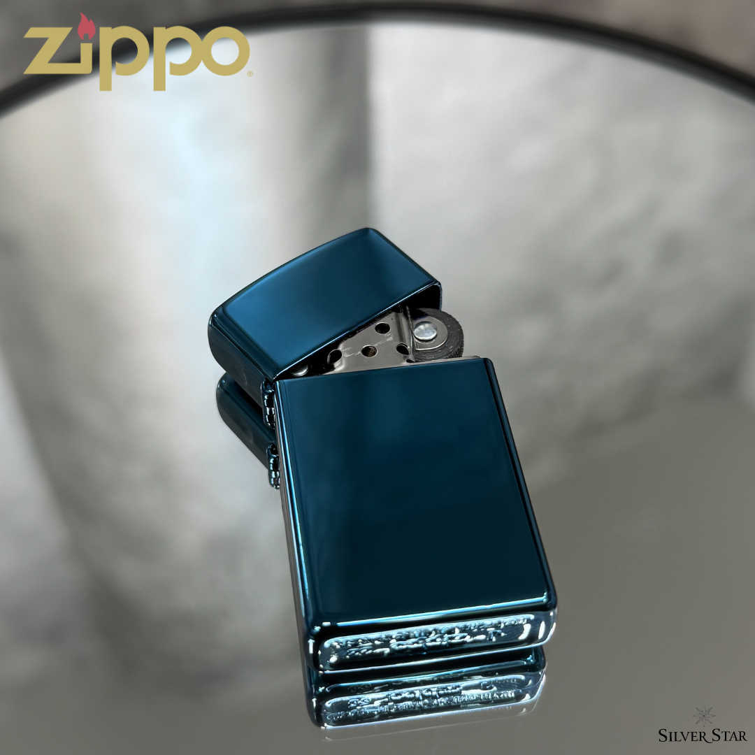 Zippo original upaljač polirani plavi SLIM - Silver Star