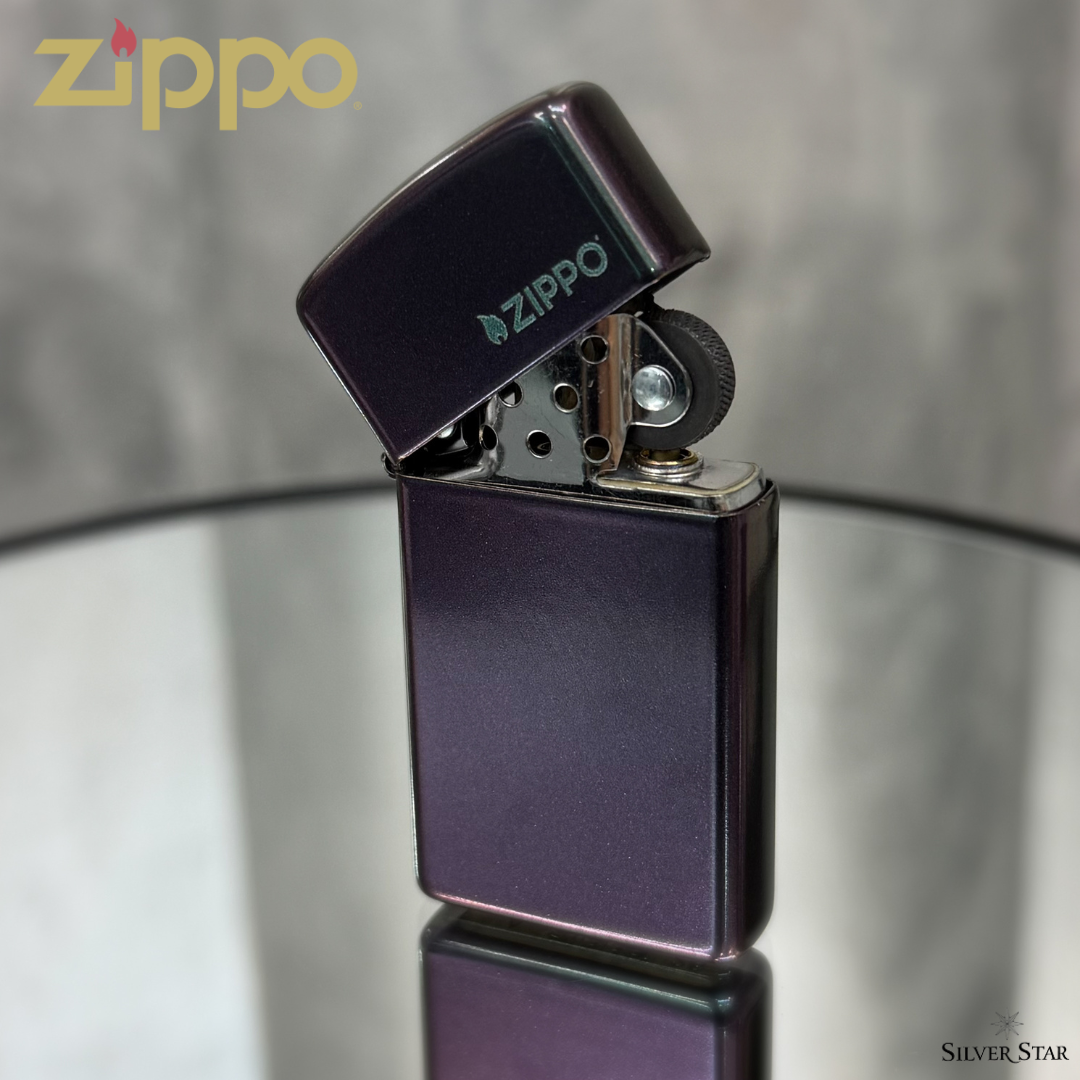 Zippo original upaljač SLIM IRIDESCENT S ZIPPO LOGOM
