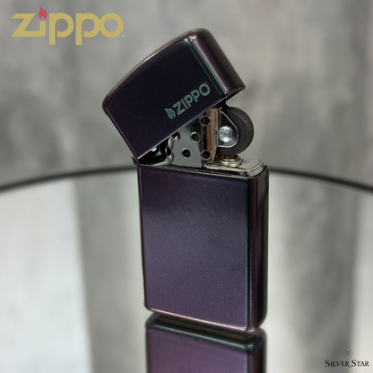 Zippo original upaljač SLIM IRIDESCENT S ZIPPO LOGOM