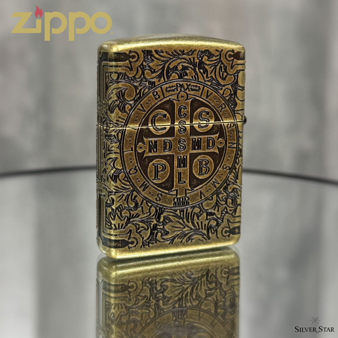 Zippo original upaljač SVETI BENEDIKT - Silver Star