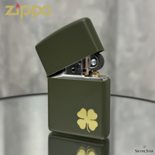 Zippo original upaljač CLOVER mat zeleni - Silver Star