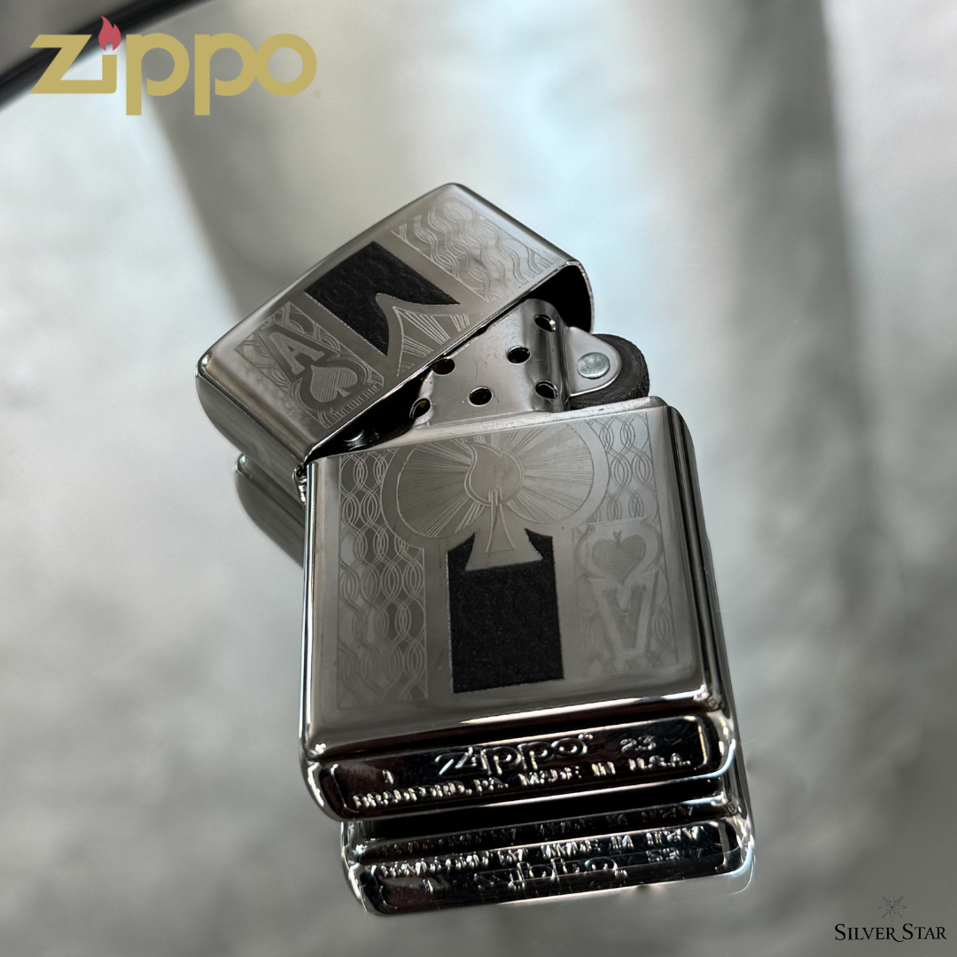 Zippo original upaljač ACES sjajni - Silver Star