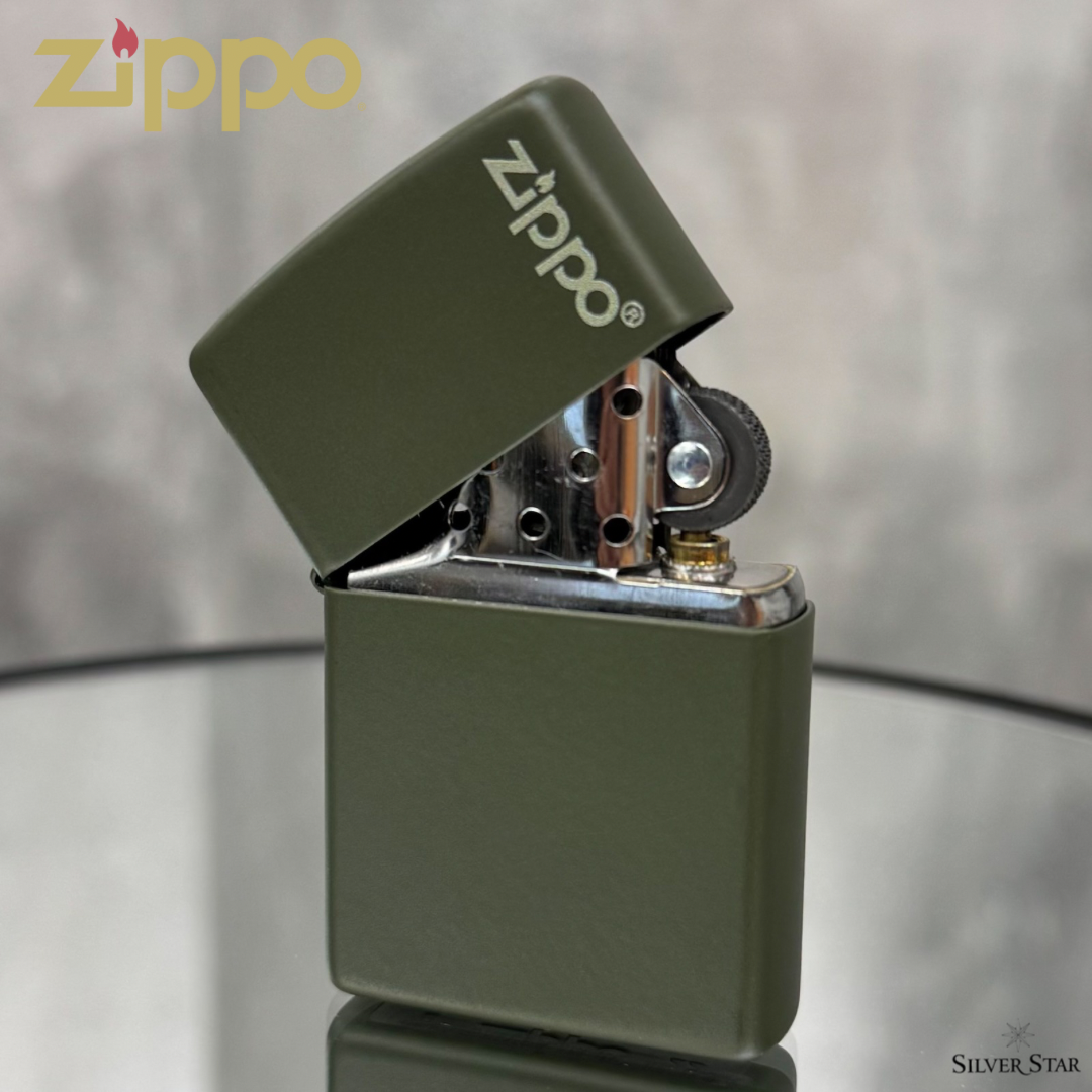 Zippo original upaljač MAT ZELENI sa Zippo logom - Silver Star