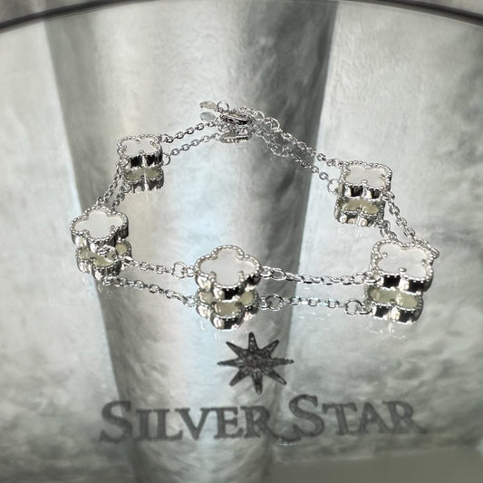 Srebrna narukvica CLOVER sa pet djetelina u nizu - Silver Star