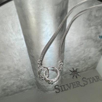 Srebrna ogrlica CALZA krug u krugu - Silver Star