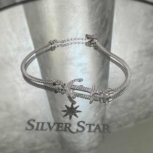 Srebrna narukvica CALZA sidro - Silver Star