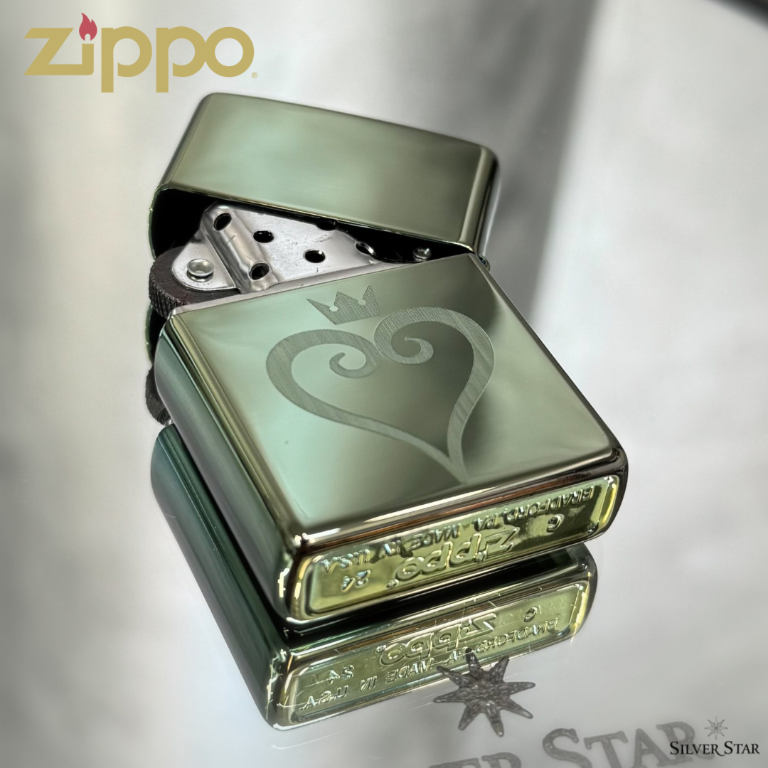 Zippo original upaljač zeleni polirani - Silver Star
