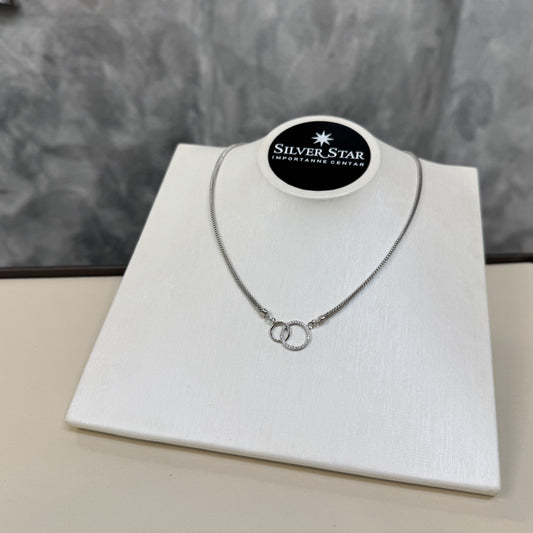 Srebrna ogrlica CALZA krug u krugu - Silver Star