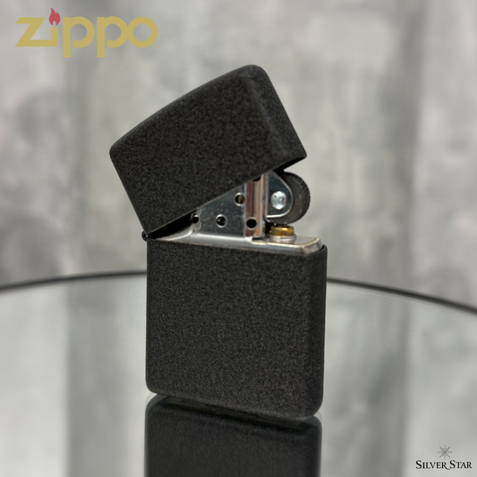 Zippo original upaljač Black Crackle - Silver Star