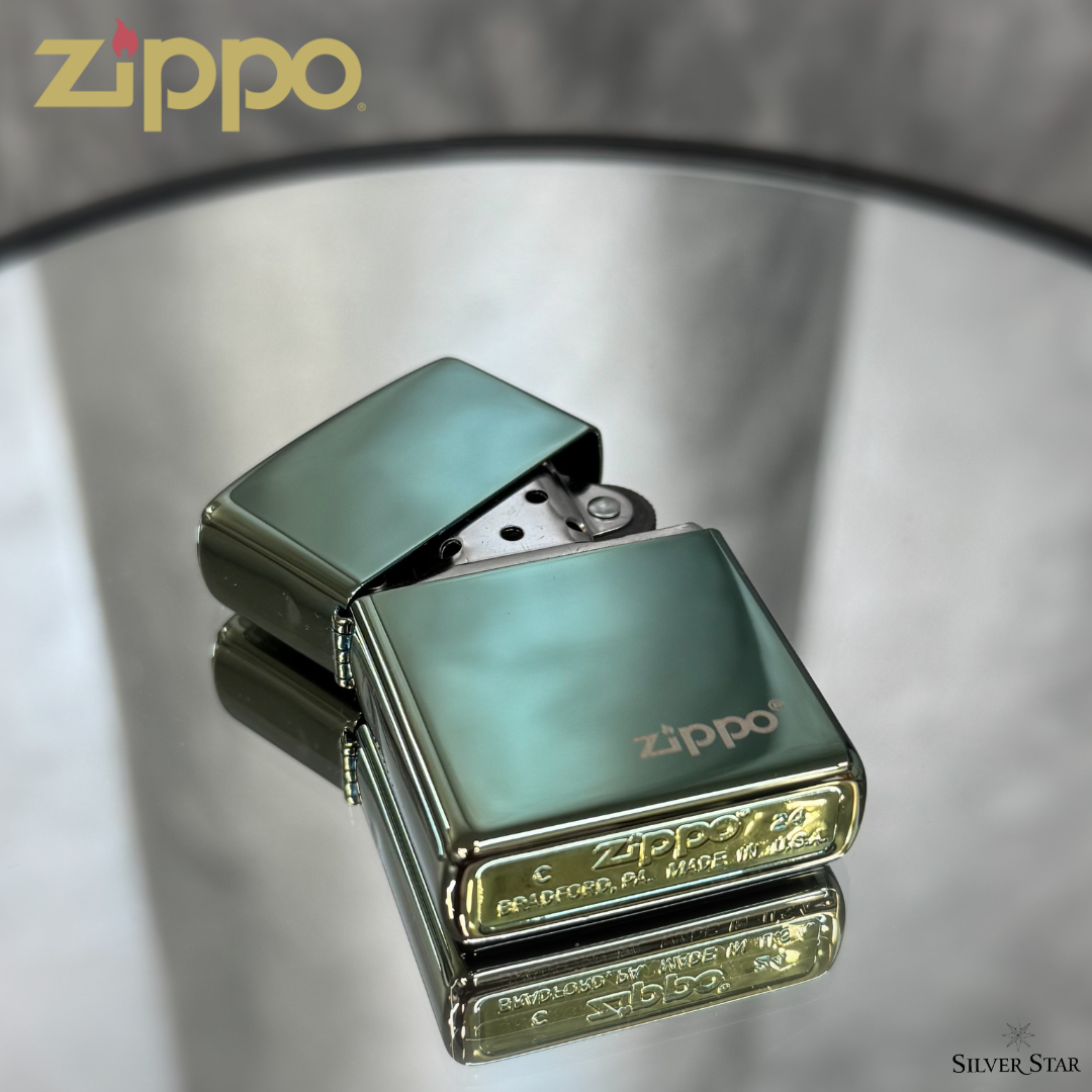Zippo original upaljač zeleni polirani - Silver Star