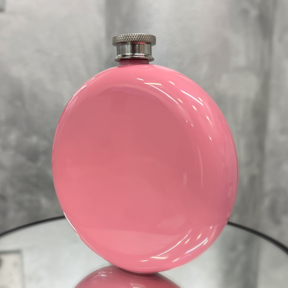 Pljoska s graviranjem MAT PINK OKRUGLA