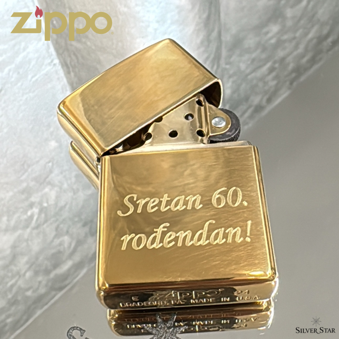 Zippo original upaljač zlatni sjajni - Silver Star