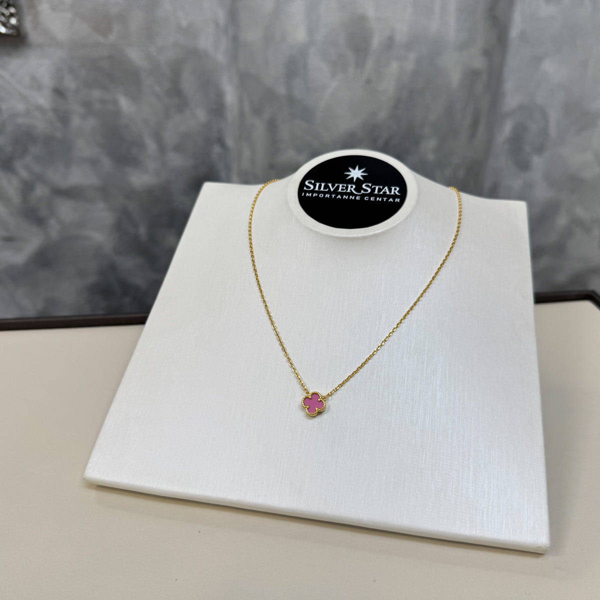 Srebrna ogrlica CLOVER sa pozlatom - Silver Star