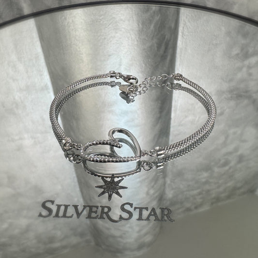 Srebrna narukvica CALZA srce - Silver Star