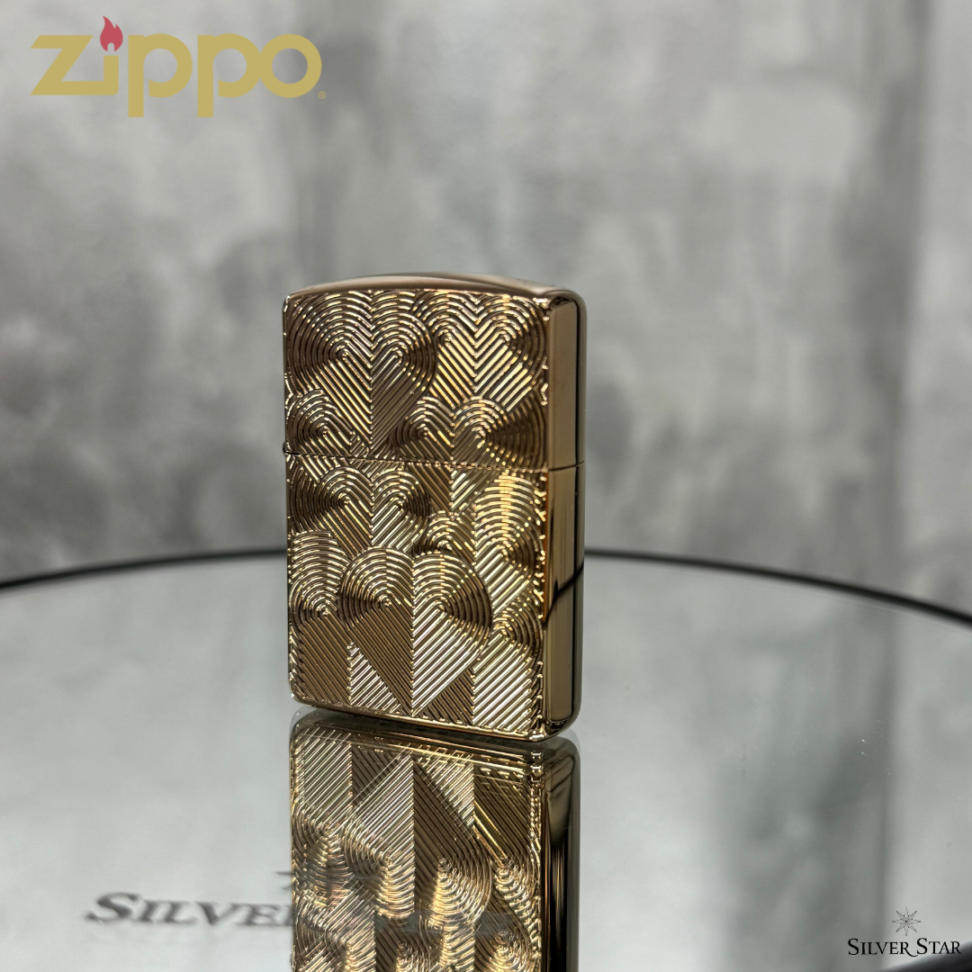 Zippo original upaljač HEART DESIGN ARMOUR CASE ROSE GOLD - Silver Star