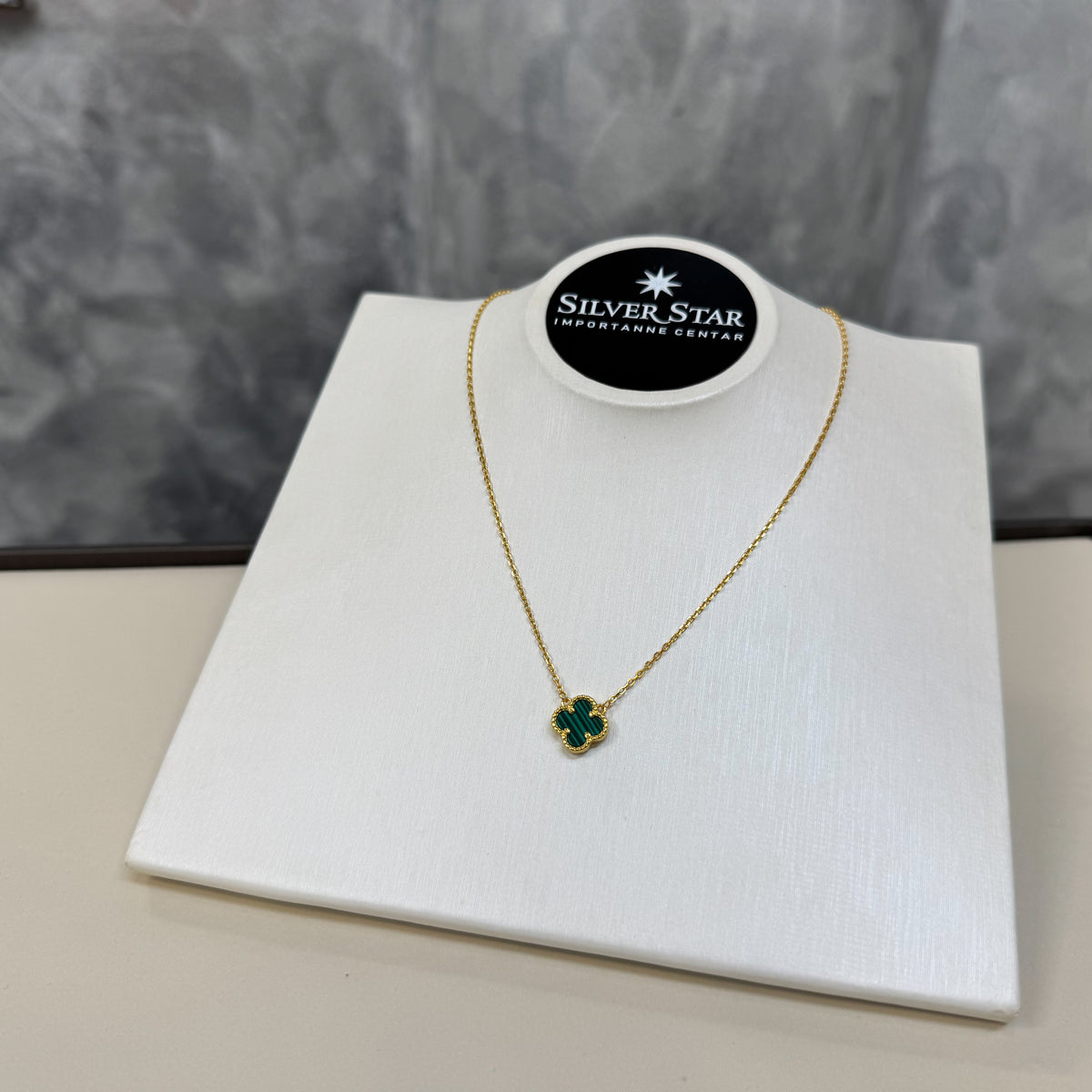 Srebrna ogrlica CLOVER sa pozlatom - Silver Star