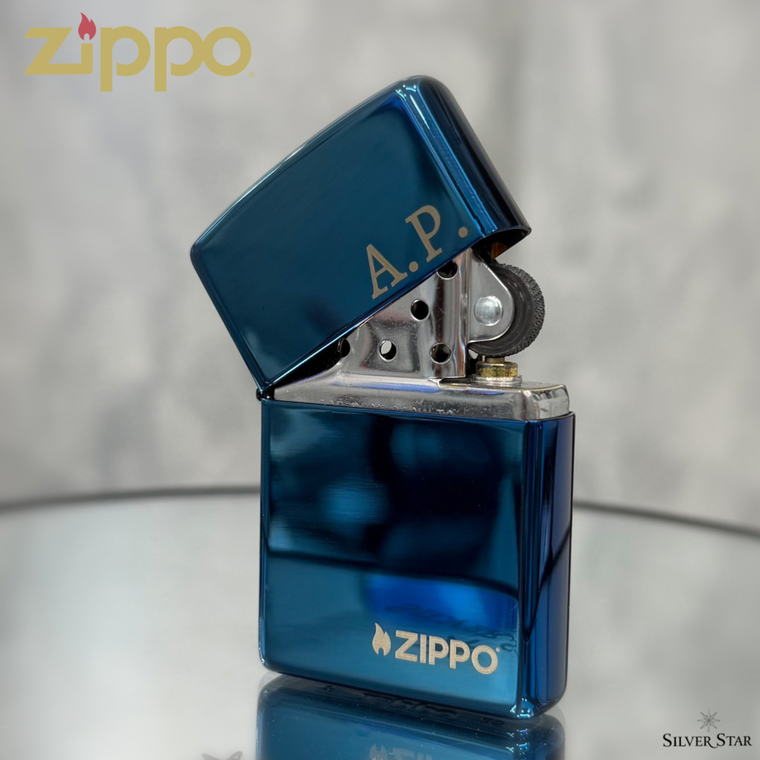 Zippo original upaljač polirani plavi ZIPPO LOGO
