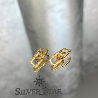 Srebrne naušnice sa kristalima dostupne u dvije boje - Silver Star