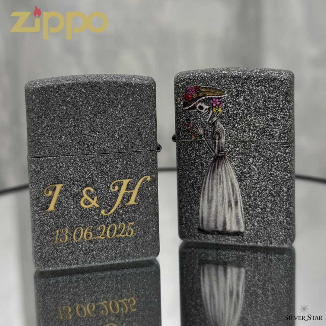 Zippo original upaljači IRON STONE COUPLE za parove sa graviranjem po Vašoj želji - Silver Star