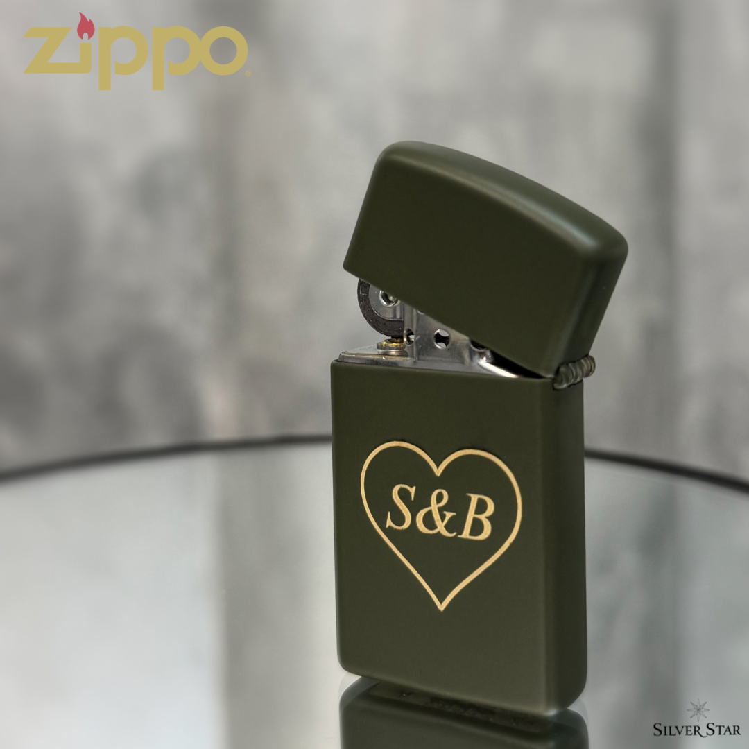 Zippo original upaljač zeleni MAT SLIM
