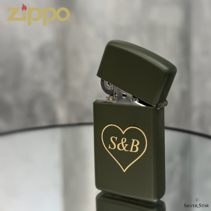 Zippo original upaljač zeleni MAT SLIM
