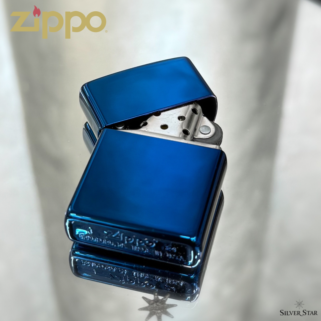 Zippo original upaljač POLIRANI PLAVI - Silver Star