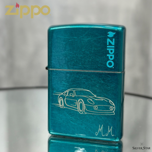 Zippo original upaljač plavi CANDY TEAL Zippo logo