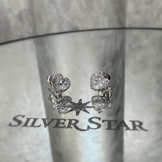 Srebrne naušnice u obliku srca - Silver Star