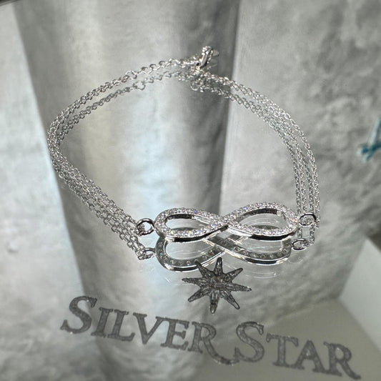 Srebrna narukvica Infinity sa cirkonima - Silver Star