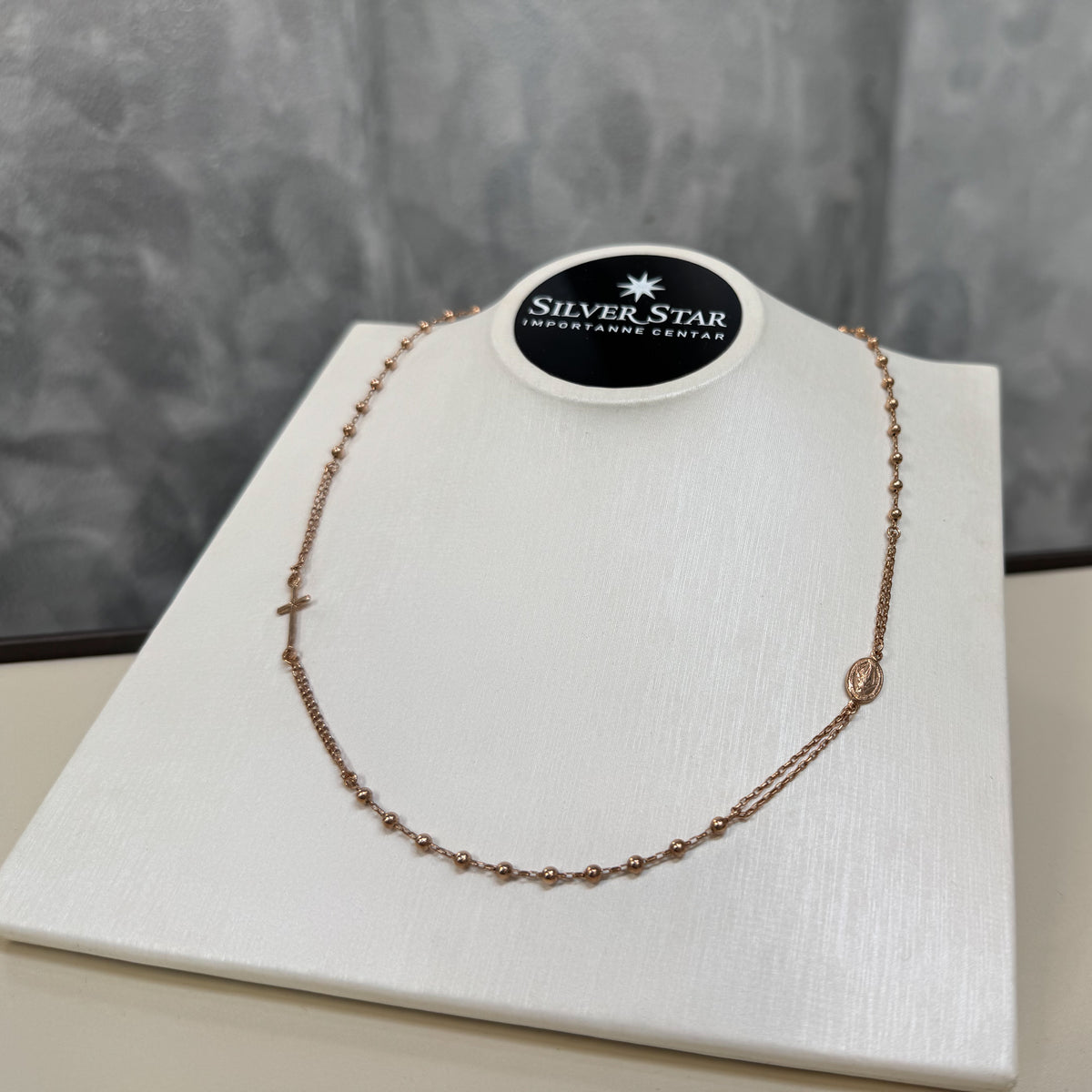 Srebrna ogrlica krunica sa rose gold pozlatom - Silver Star