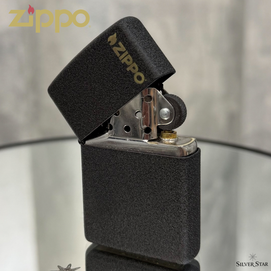 Zippo original upaljač BLACK CRACKLE ZIPPO logo