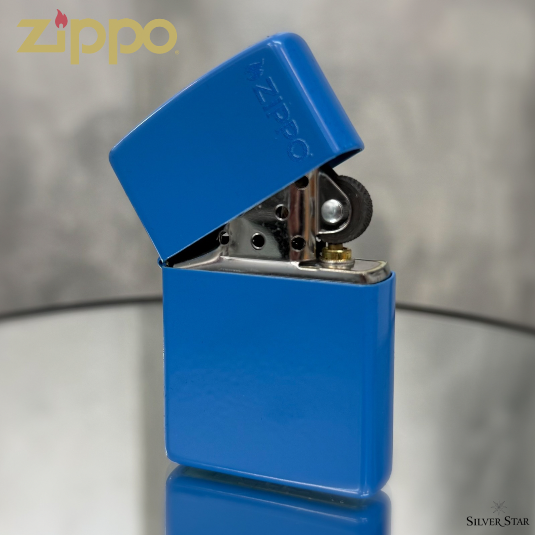 Zippo original upaljač SKY BLUE MAT ZIPPO logo