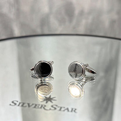 Srebrne manžete za košulju dostupne u više oblika - Silver Star