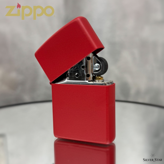Zippo original upaljač MAT CRVENI - Silver Star