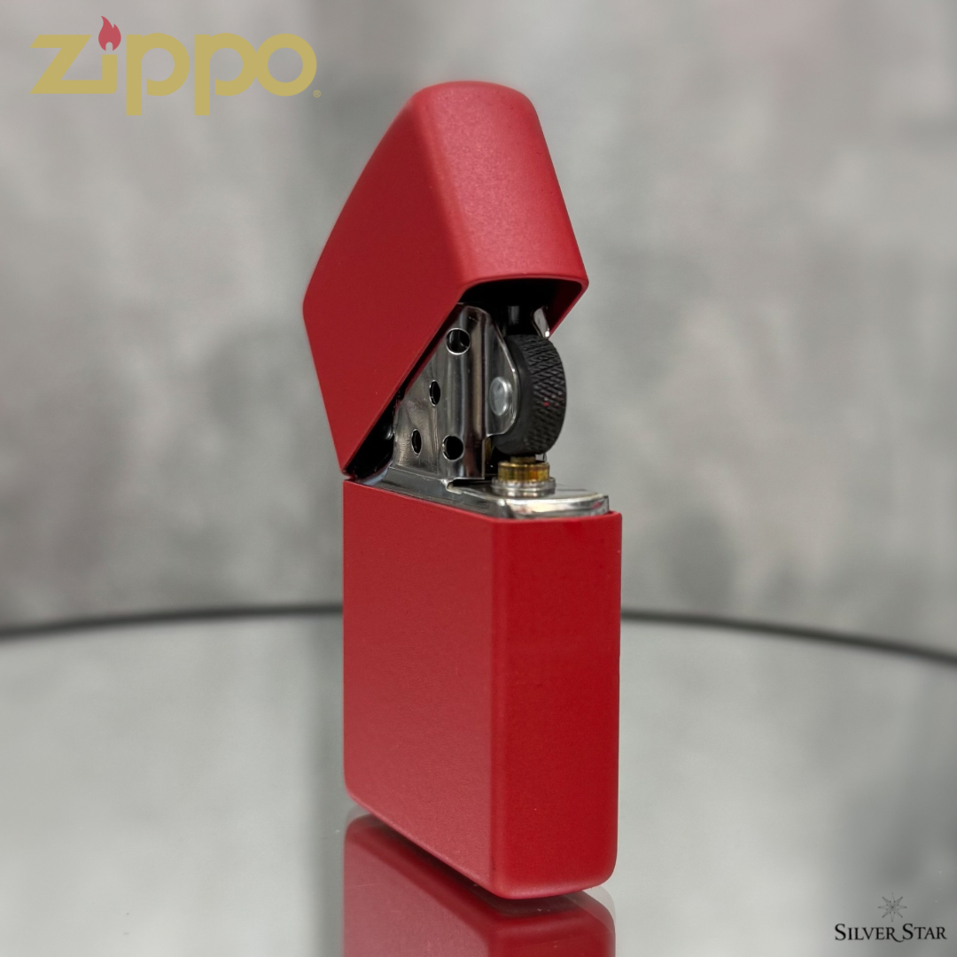 Zippo original upaljač MAT CRVENI - Silver Star